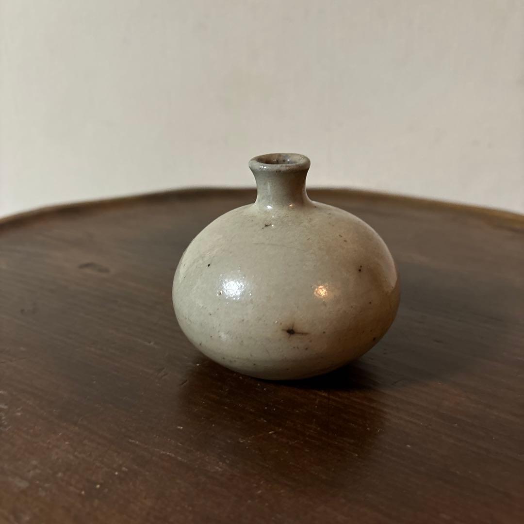 古丹波　白丹波油壷　江戸時代 小壺 花器 酒器 民藝 検:白洲正子　李朝 粉引