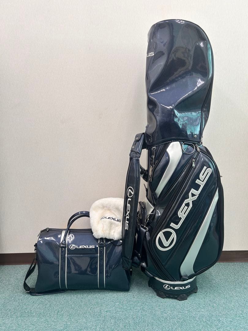 【美品】Lexus キャディバッグ&ボストンバッグ アイアンカバー付 レクサス