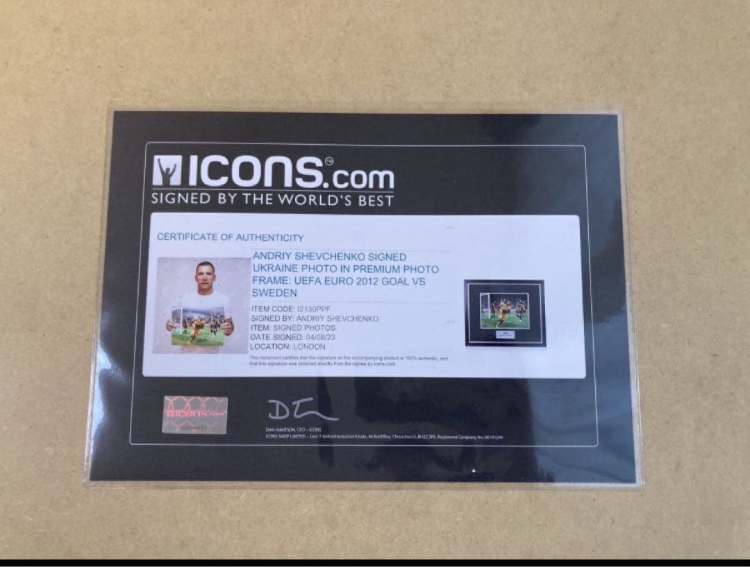icons アンドリー・シェフチェンコ 直筆サイン入り写真 フレーム付き