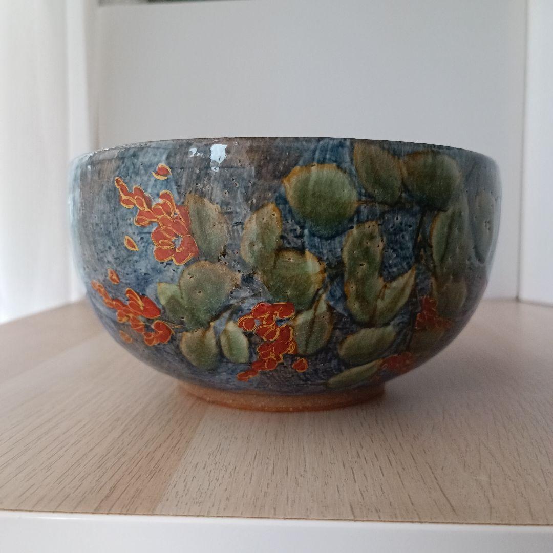 清水焼 陶葊窯 陶あん 色絵付 大鉢 京焼 土渕陶葊 菓子鉢 茶道 希少