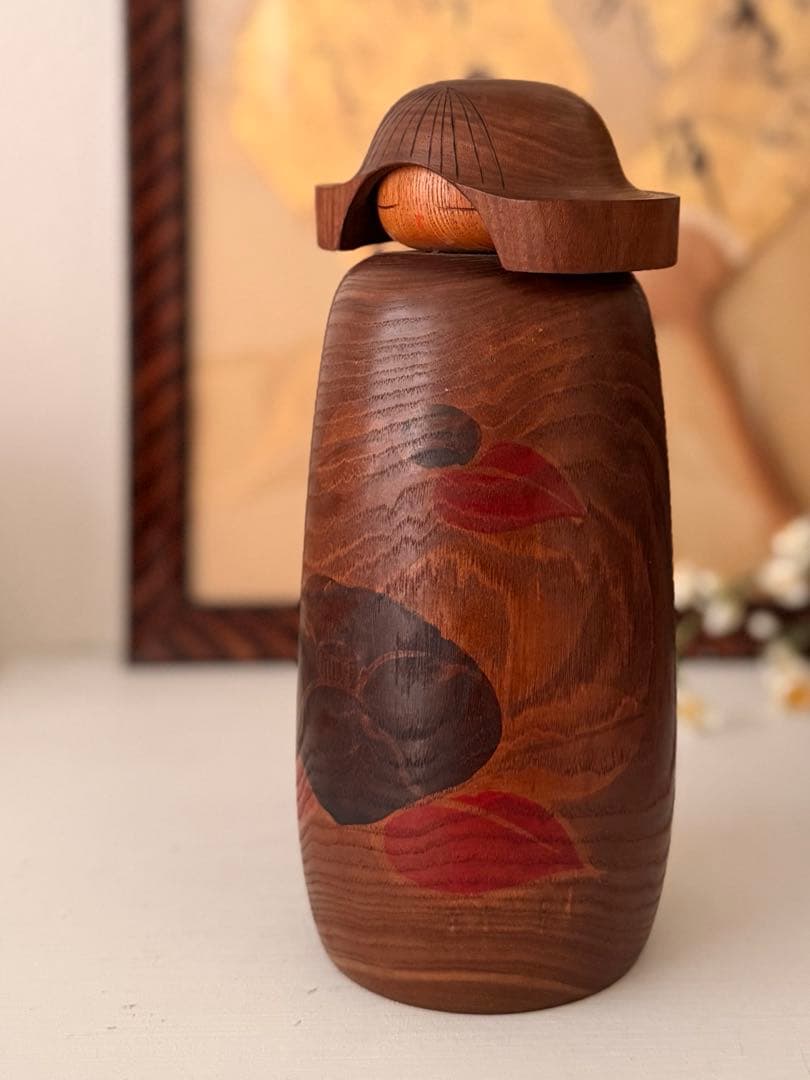 【内閣総理大臣賞受賞作家】宮崎無筆 作 創作こけし 高さ23cm 重量感あり