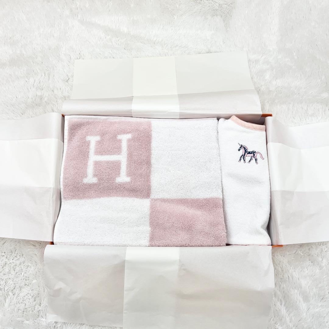 15【箱/袋】 HERMES エルメス スタイ 大判 タオル セット H ポニー