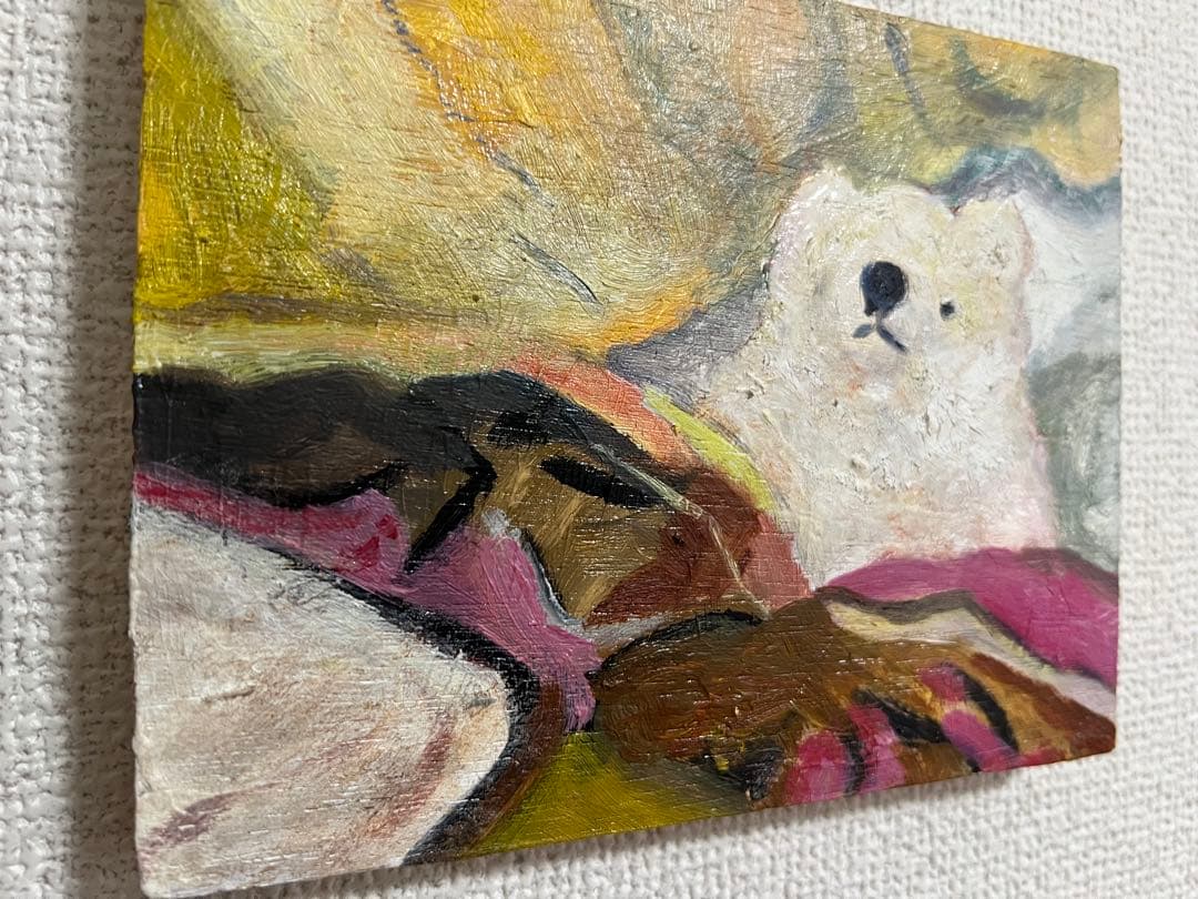 もんちゃん#18 原画 oil painting くま シロクマ