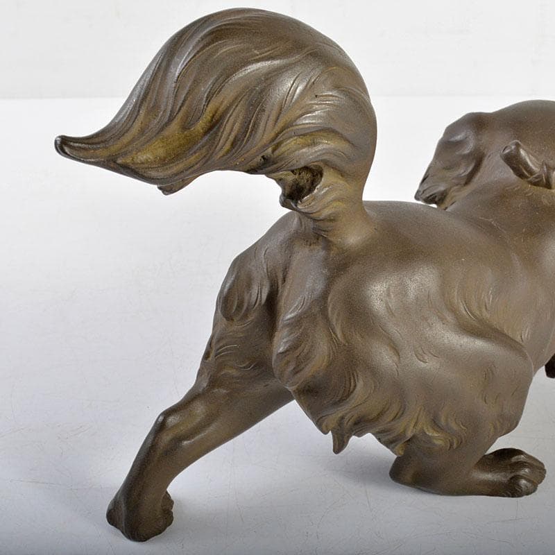 RITAO CHAN　巻物持　唐犬　獅子　置物　時代箱付　L　R4638B