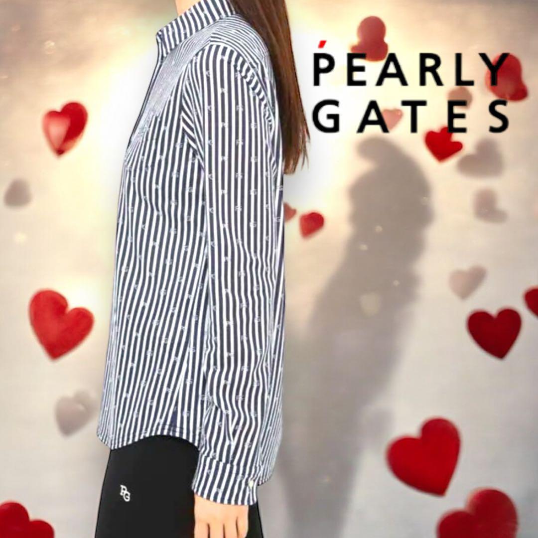 パーリーゲイツ❣️PGロゴストライププルオーバー 新品正規品 ネイビー サイズ2