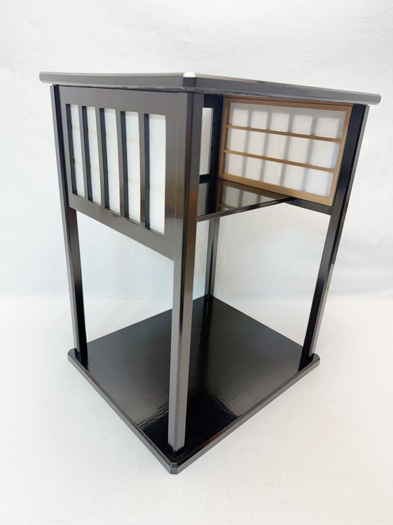 ほぼ未使用 茶道具 黒塗 即中斎好 好日棚 組立式 共箱