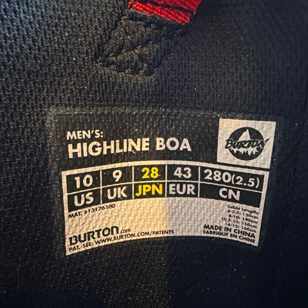スノーボード BURTON HIGHLINE BOA 28cm