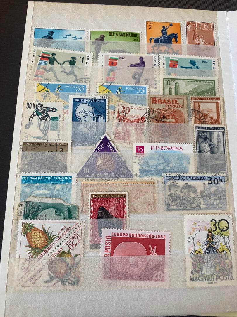 世界の切手コレクション【40ヶ国以上】＆フライトストックブック