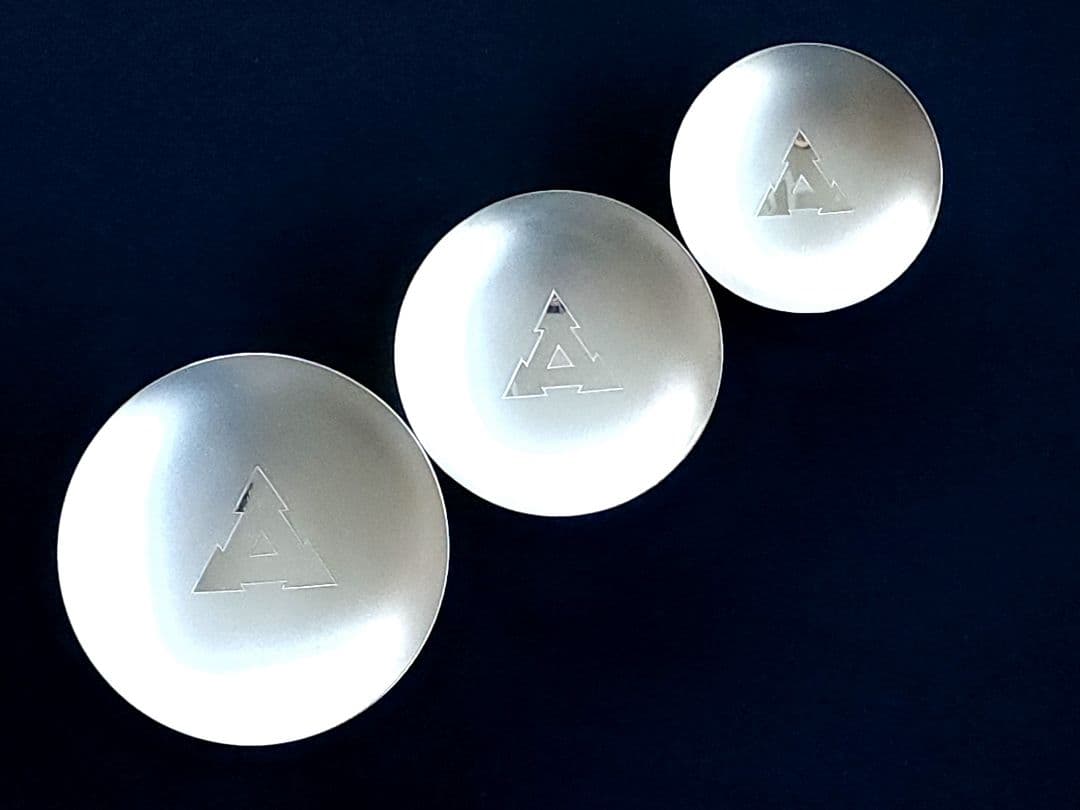 純銀 盃　三つ重 昭和43年 松下電器産業記念品 造幣局刻印 208.5g