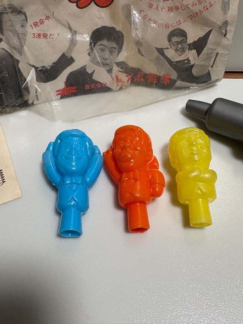 昭和レトロお宝1970年代ザドリフターズちびチョンパ 鉛筆キャップ 3個セット