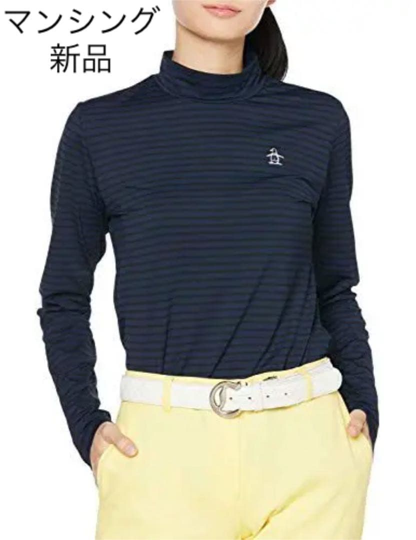 ❁新品タグ付❁マンシングウェア　ハイネック長袖シャツネイビー　サイズLL