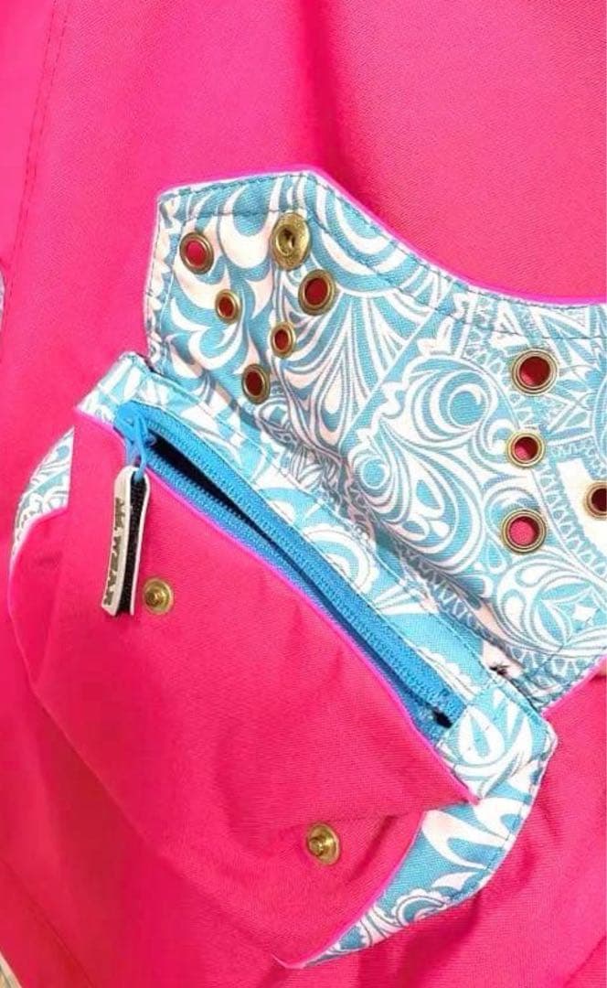 【希少】スノーウェア上下セット ユニセックス ペイズリー スキーウェア ピンク