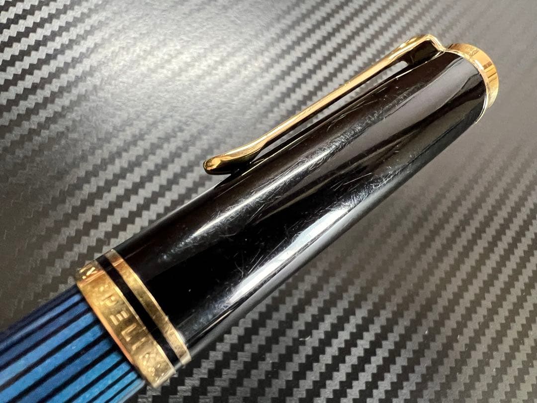 美品 ペリカン スーベレーン M800 青縞 F 万年筆