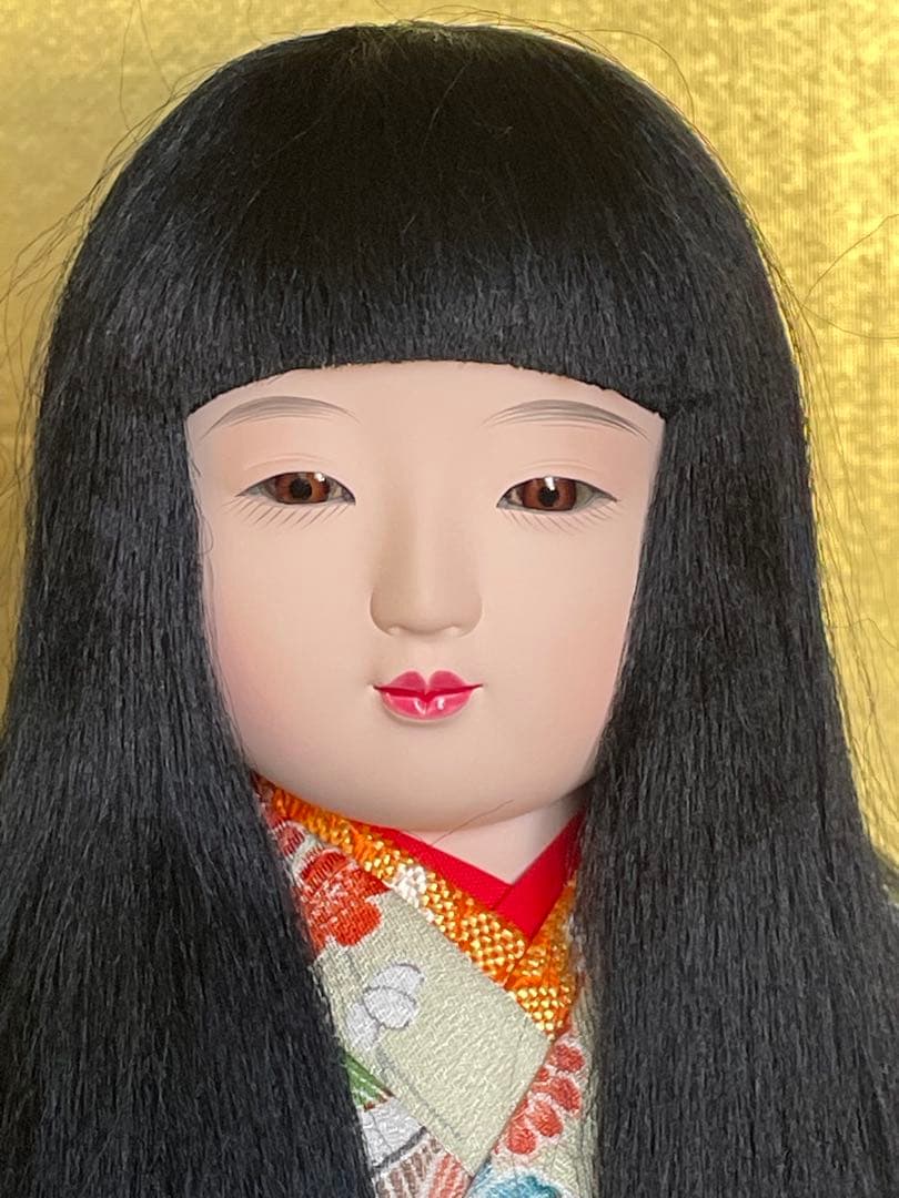 市松人形 早春製 黒髪 赤衣装