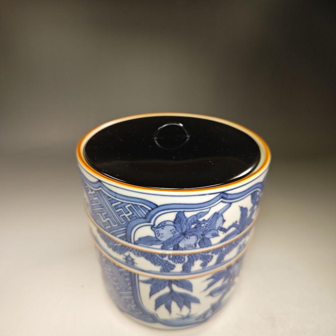 イ441 水指『清閑寺窯　杉田祥平造』『祥瑞山水同紐花鳥窓枠画水指　共箱』茶道具