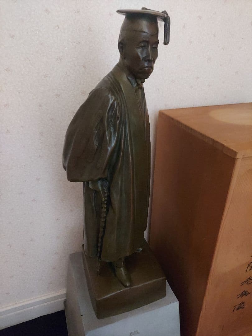 値引交渉◎朝倉文夫作ブロンズ像『総長大隈老侯像』大隈重信/約38㎝/約4.2kg