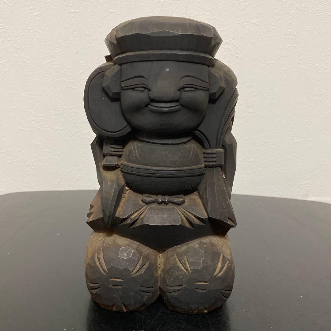 江戸〜明治時代 木彫 大黒天像 民衆仏