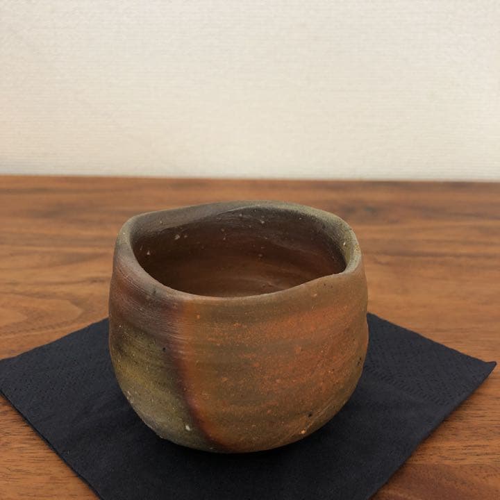 中村六郎 備前酒呑 備前焼 供箱 共布 栞付き