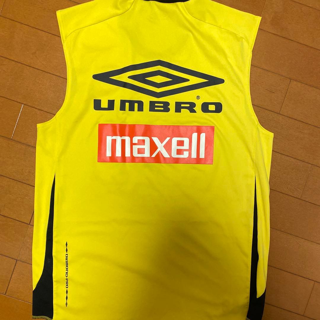 選手支給UMBRO イエロー シャツ HITACHI スポンサー