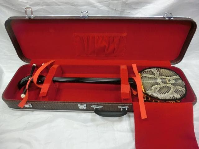 高級沖縄三線＆奄美三線用　ハードケース（黒）艶消しのクロコダエル柄　新品未使用