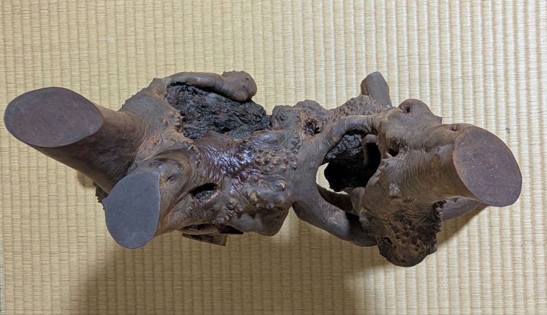 ユニークな木製アートオブジェ