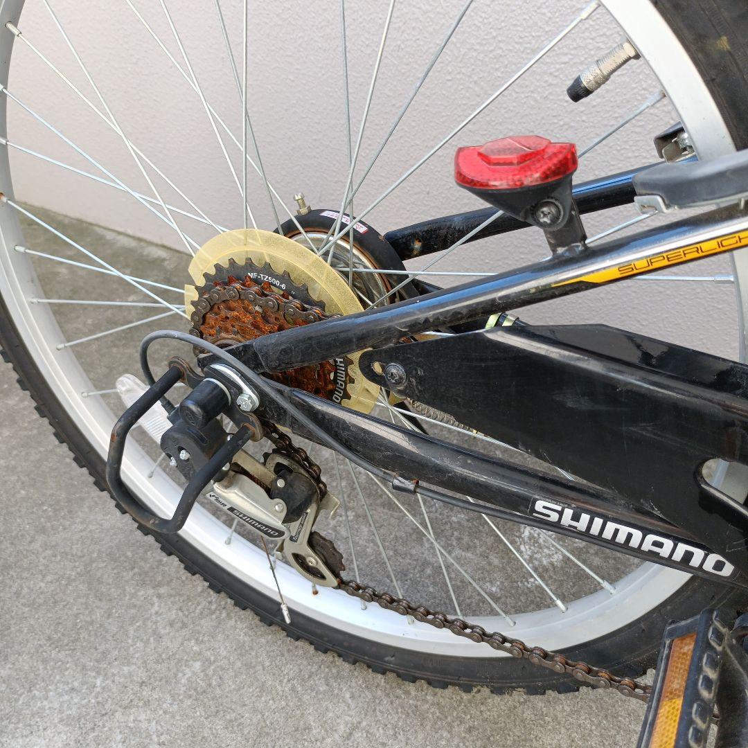 【21Technology】24インチ 6段変速 MTBタイプ自転車 ブラック