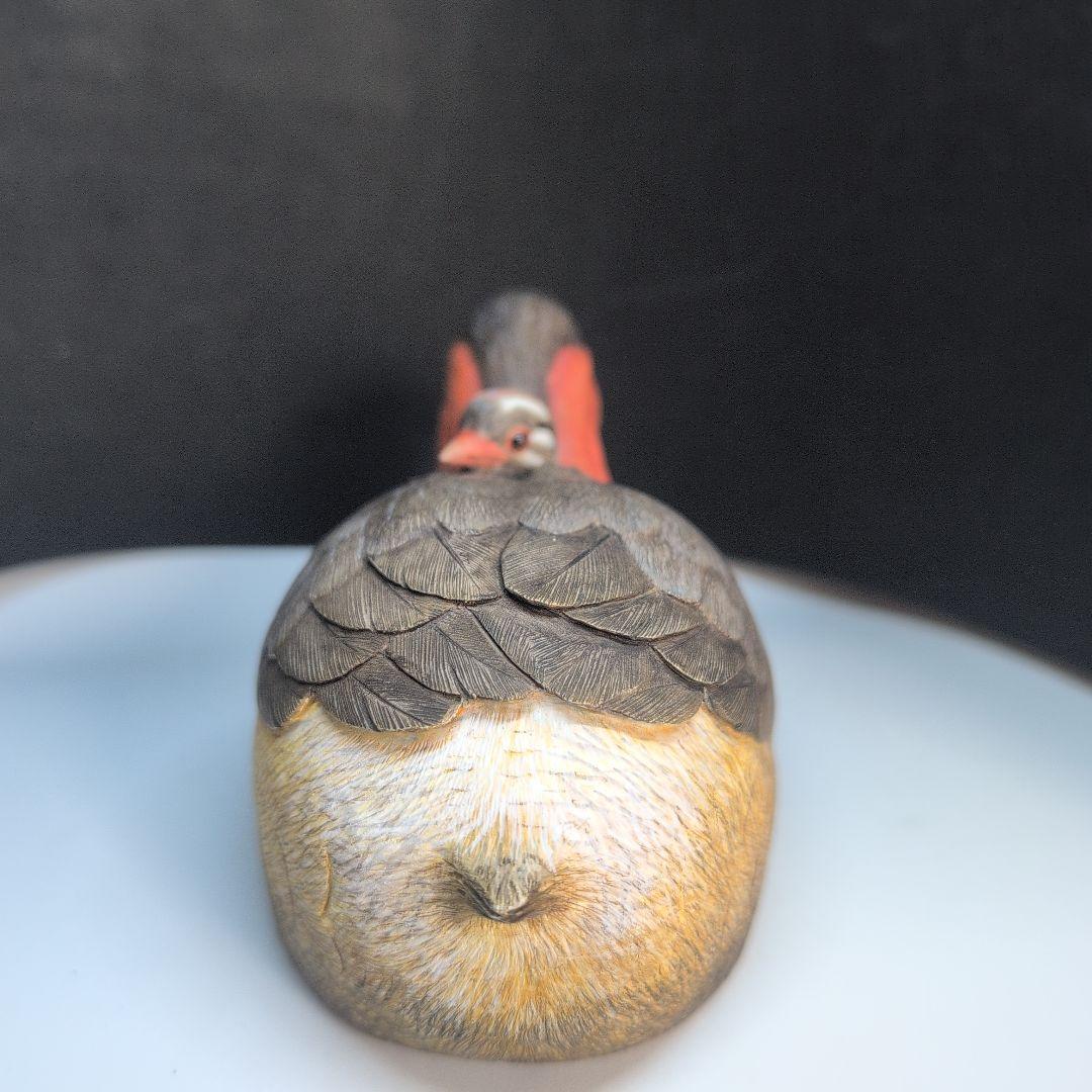 限定品　カイツブリ　木彫りの野鳥　バードカービング　野鳥彫刻