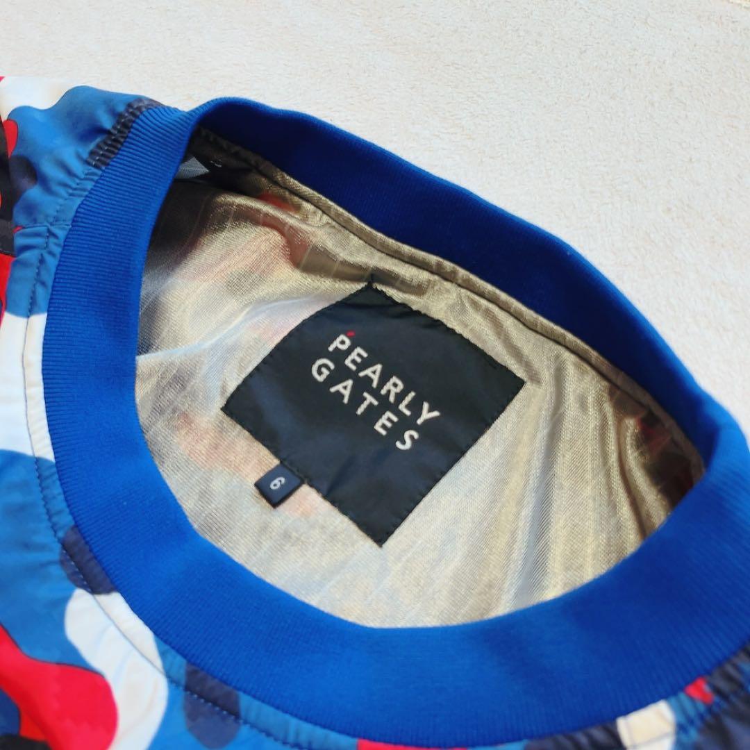 極美品　パーリーゲイツ　蓄熱　スニード　迷彩　カモフラージュ　XL　サイズ６　青