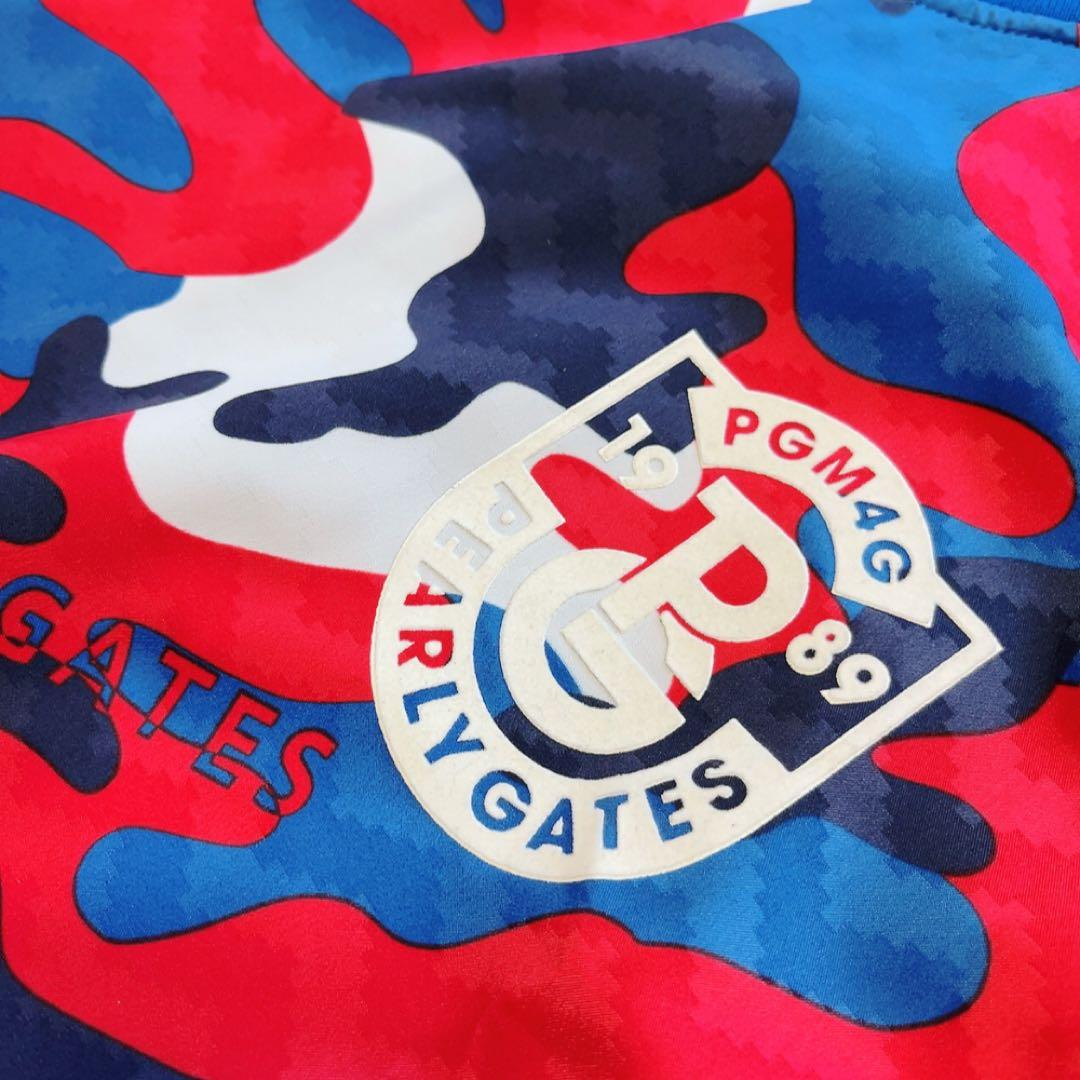 極美品　パーリーゲイツ　蓄熱　スニード　迷彩　カモフラージュ　XL　サイズ６　青