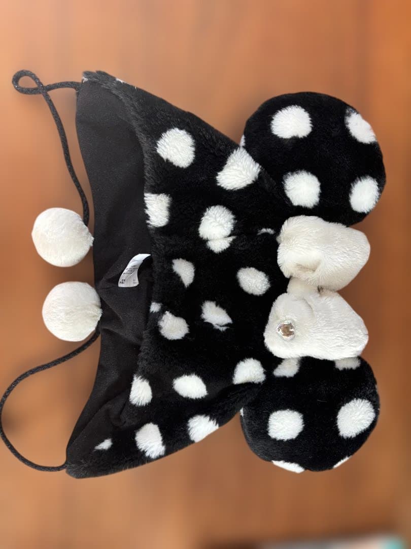ディズニー ミニー ファンキャップ 水玉 黒 ドット