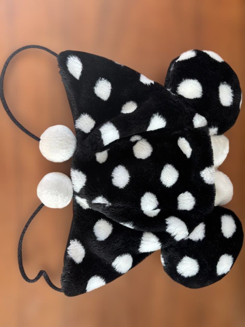 ディズニー ミニー ファンキャップ 水玉 黒 ドット