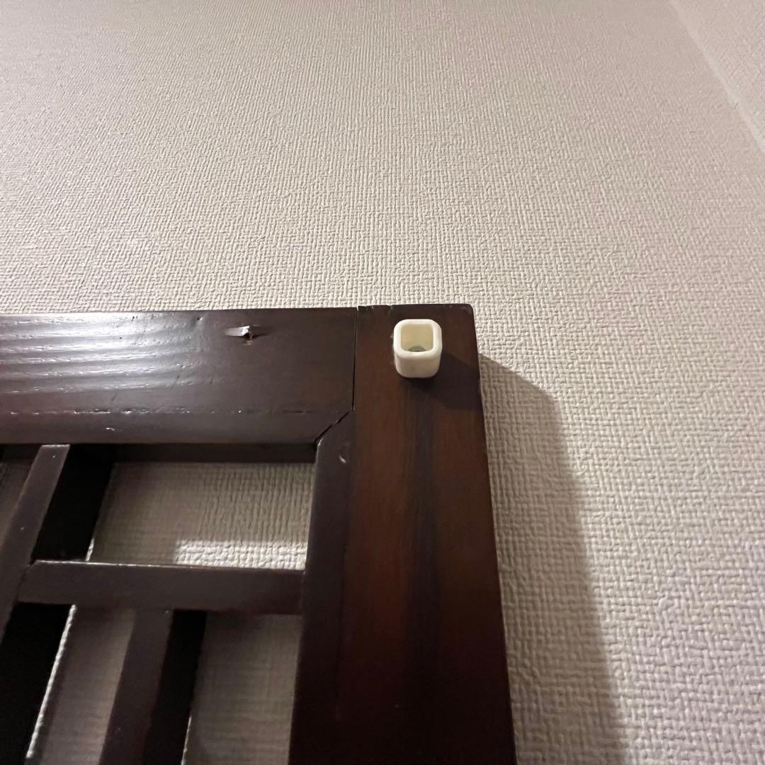 幾何学模様の木製壁掛けパネル　中国欄間　アンティーク家具　アジア