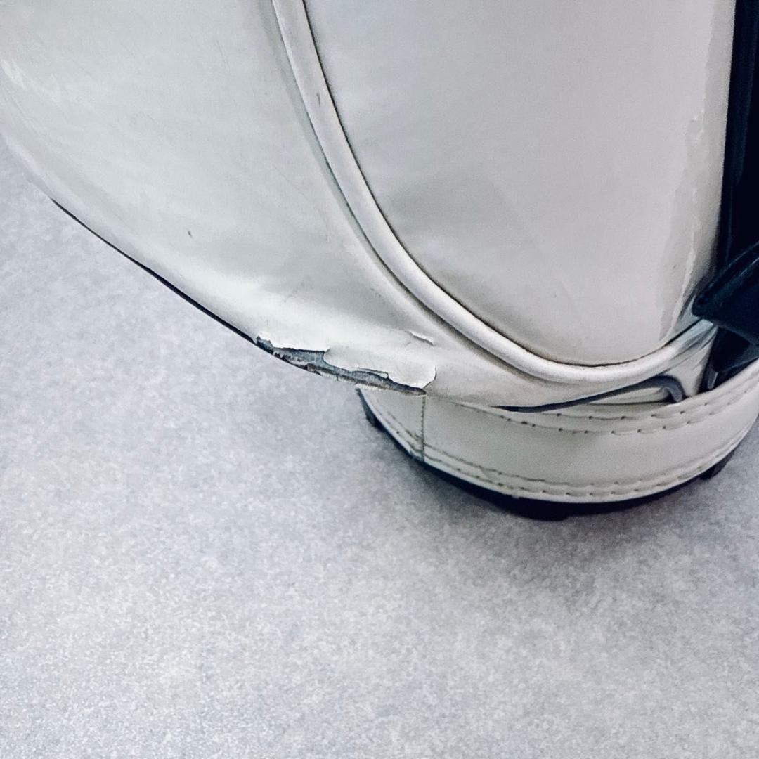 PEARLY GATES キャディバッグ ホワイト ネイビー エナメル　9.5型