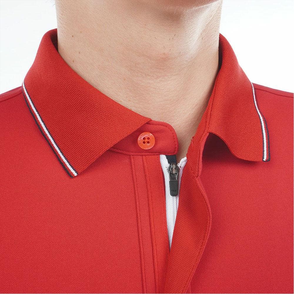 トミーヒルフィガー 長袖ジップアップポロシャツ【L寸】レッド　 thma580
