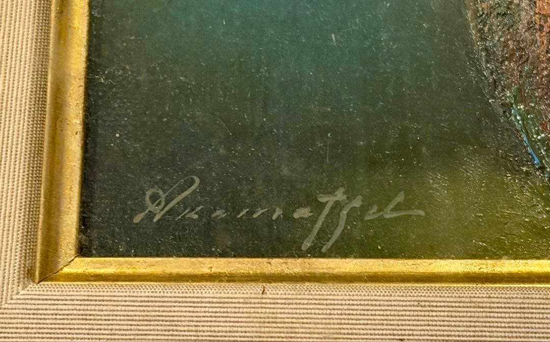 赤松克巳「備前の椿」油彩画 额装 静物花卉作品 #104