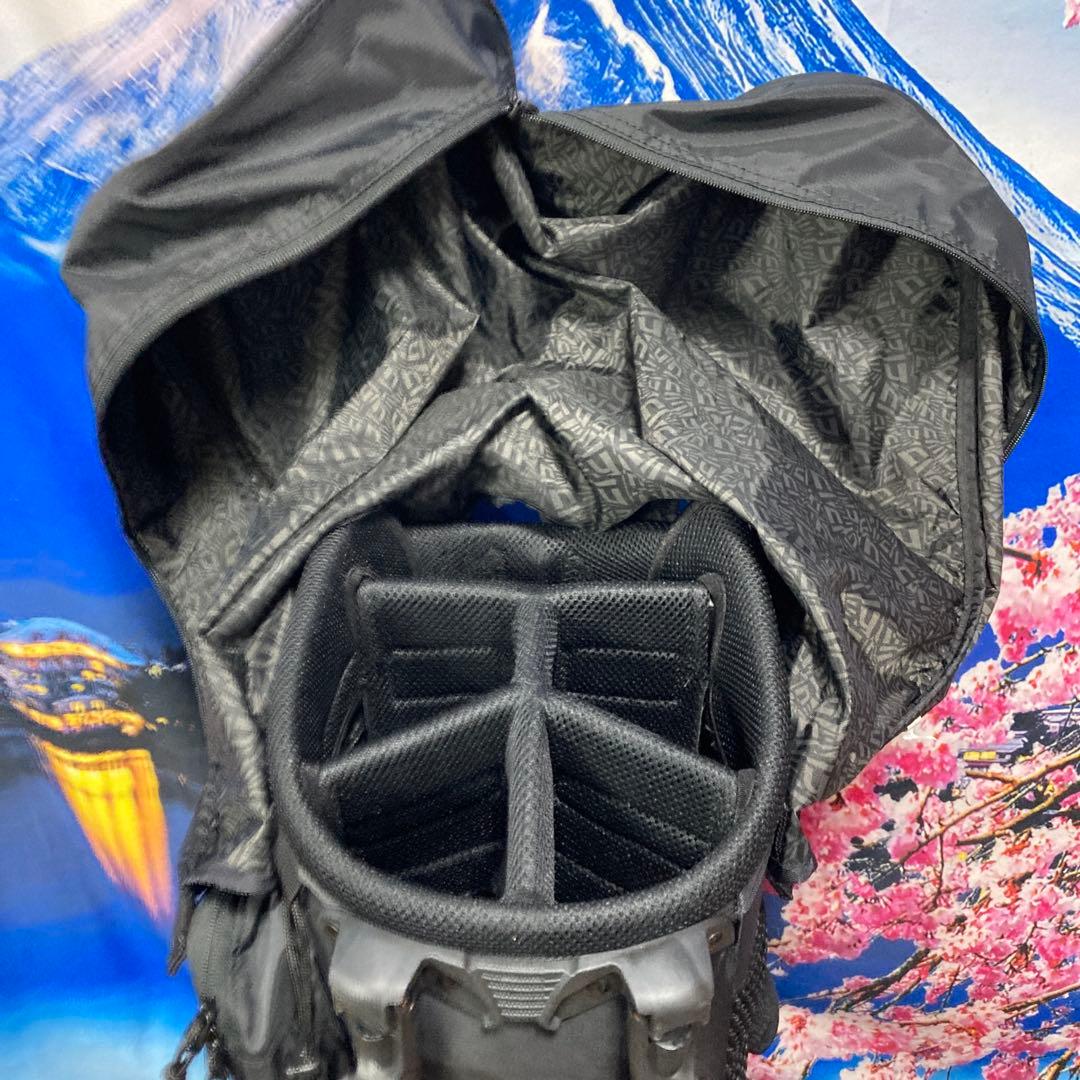 寶BU-1105 美品 ニューエラ スタンド式 キャディバッグ ブラック迷彩