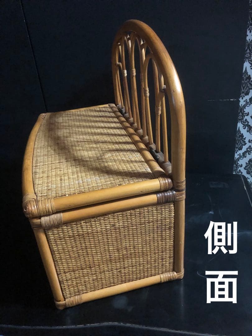 便利な収納♦️ラタン ベンチ♦️コンパクトサイズ♦️土台が木材で丈夫です♦️送料込