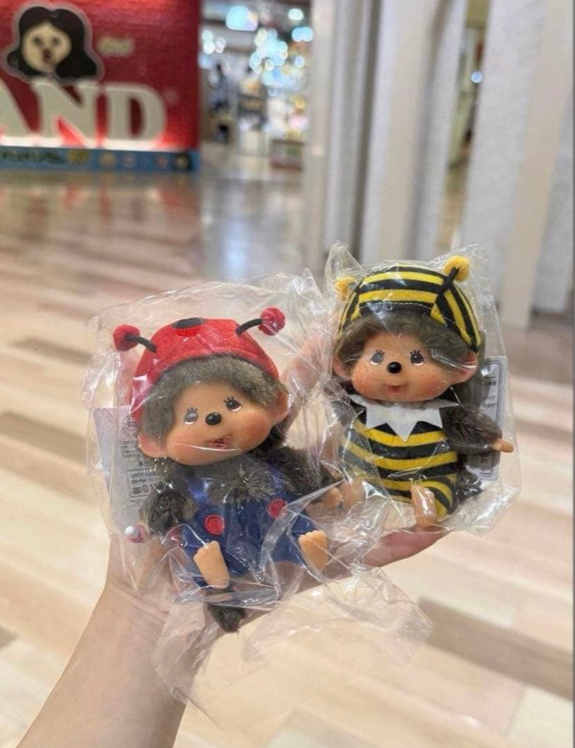 モンチッチ　顔でかSSキーチェーン　てんとう虫ミツバチ2個セット