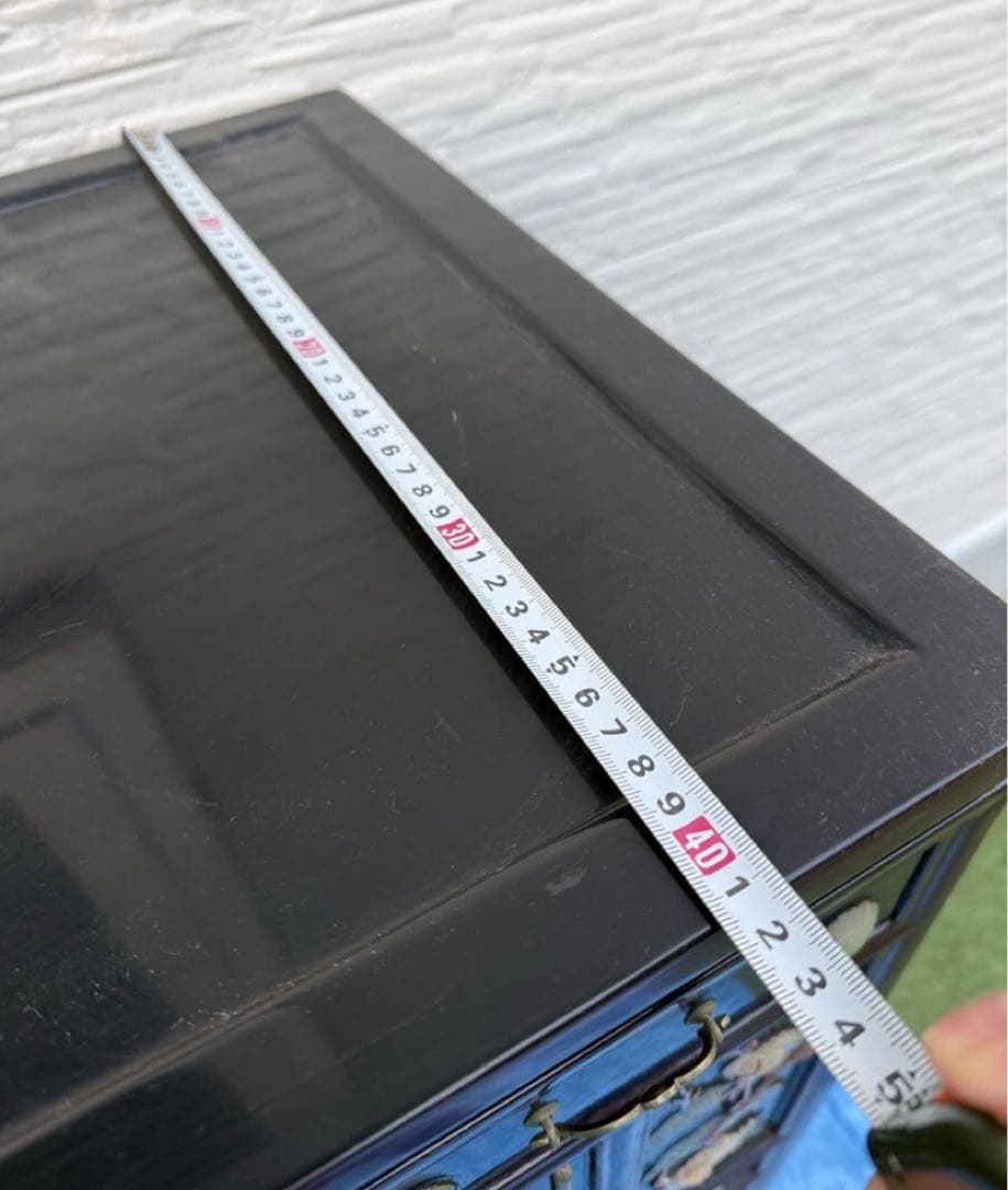 木製箪笥 時代 韓国伝統工芸 黒漆塗 螺鈿 宝石 箪笥 アンティーク　棚