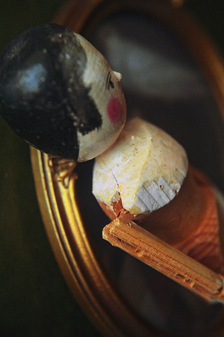 アンティーク ペグドール 木製人形 ウッデンドール コケシ