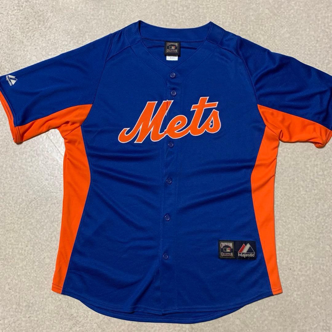 希少レアサイズ 90s Majestic Mets メッツ ベースボールシャツ