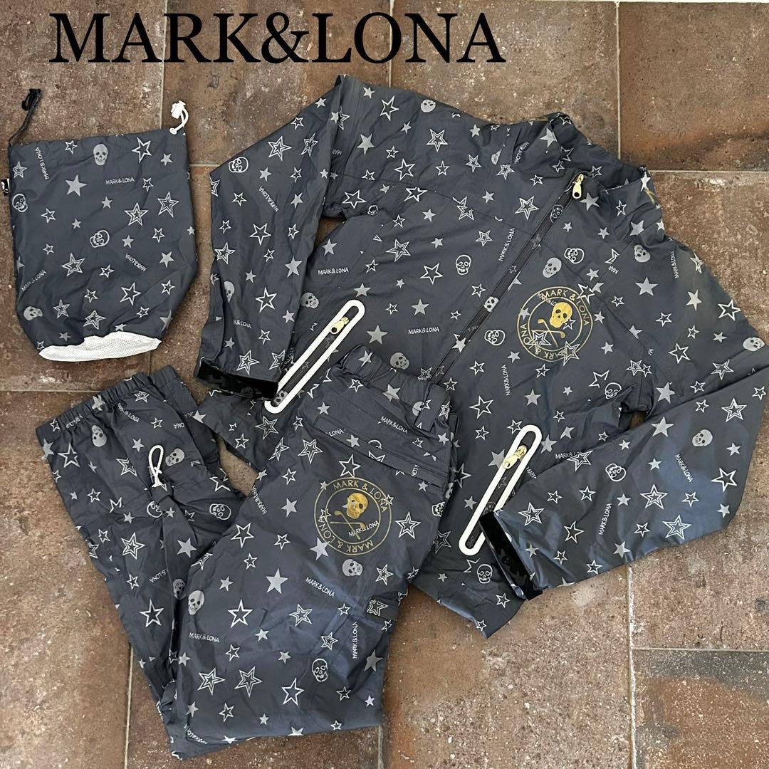 MARK&LONA レインウェア　セットアップジャケット パンツ 4way 総柄