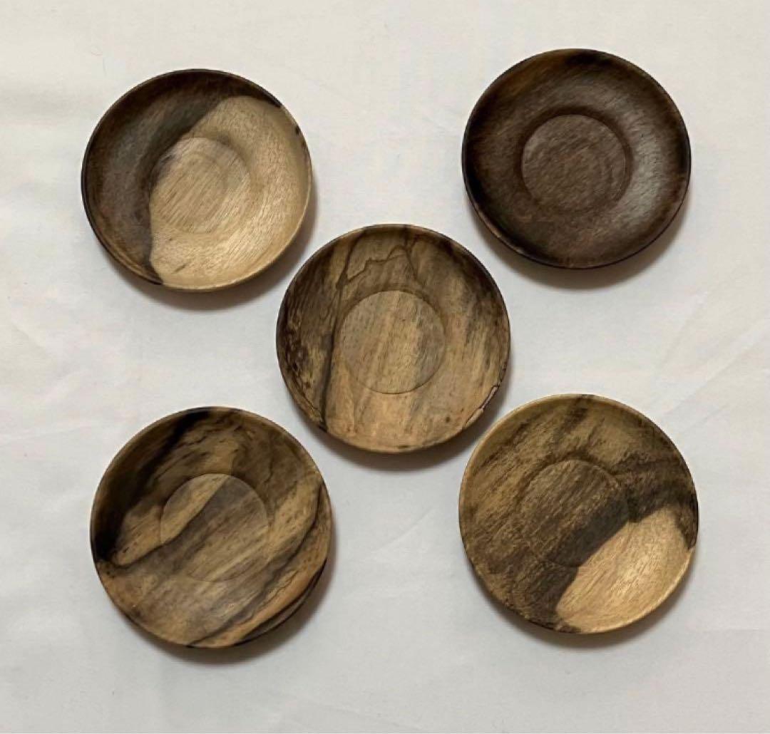 黒柿茶托　茶托　五客　希少　煎茶道具