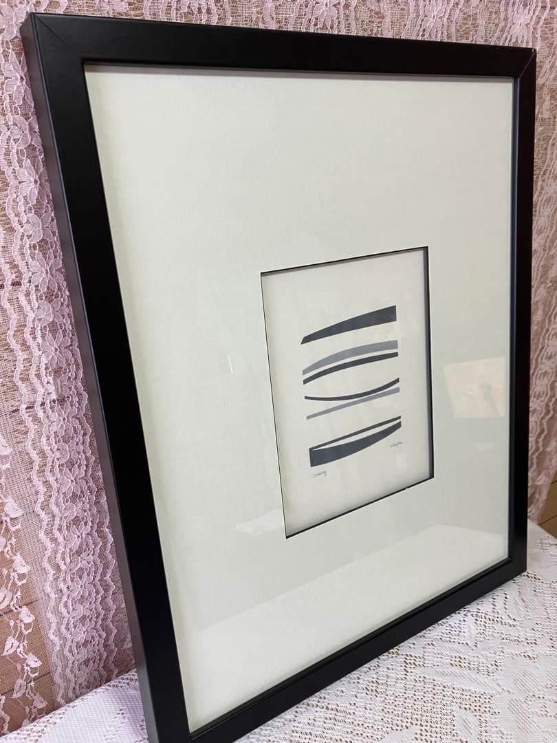 D. Dayan 抽象画 Straining 黒フレーム