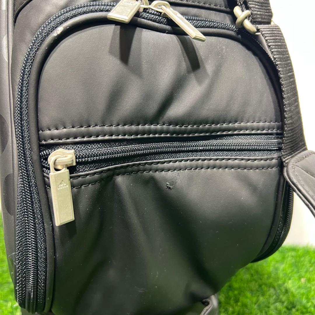 adidas ドット柄 キャディバッグ ゴルフバッグ 黒/黄緑