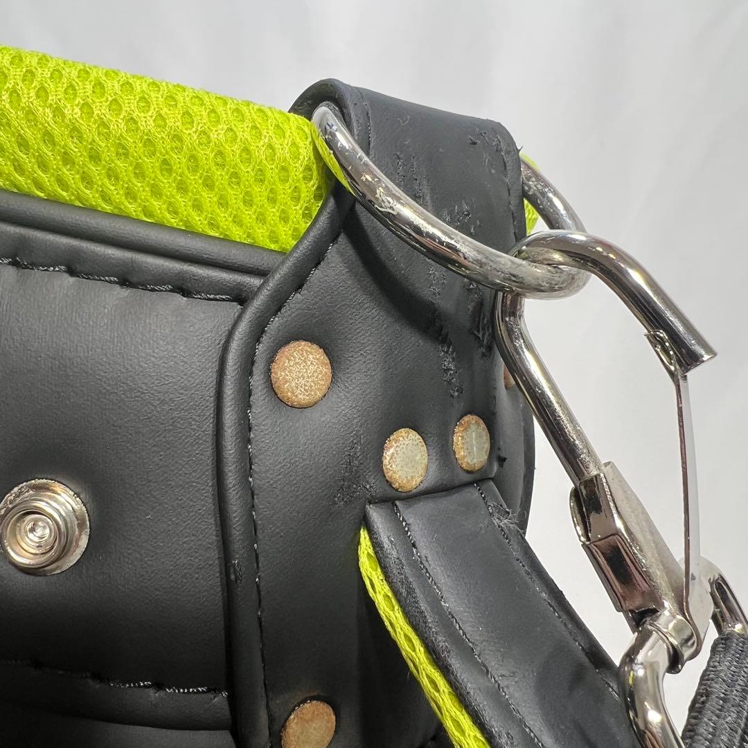 adidas ドット柄 キャディバッグ ゴルフバッグ 黒/黄緑