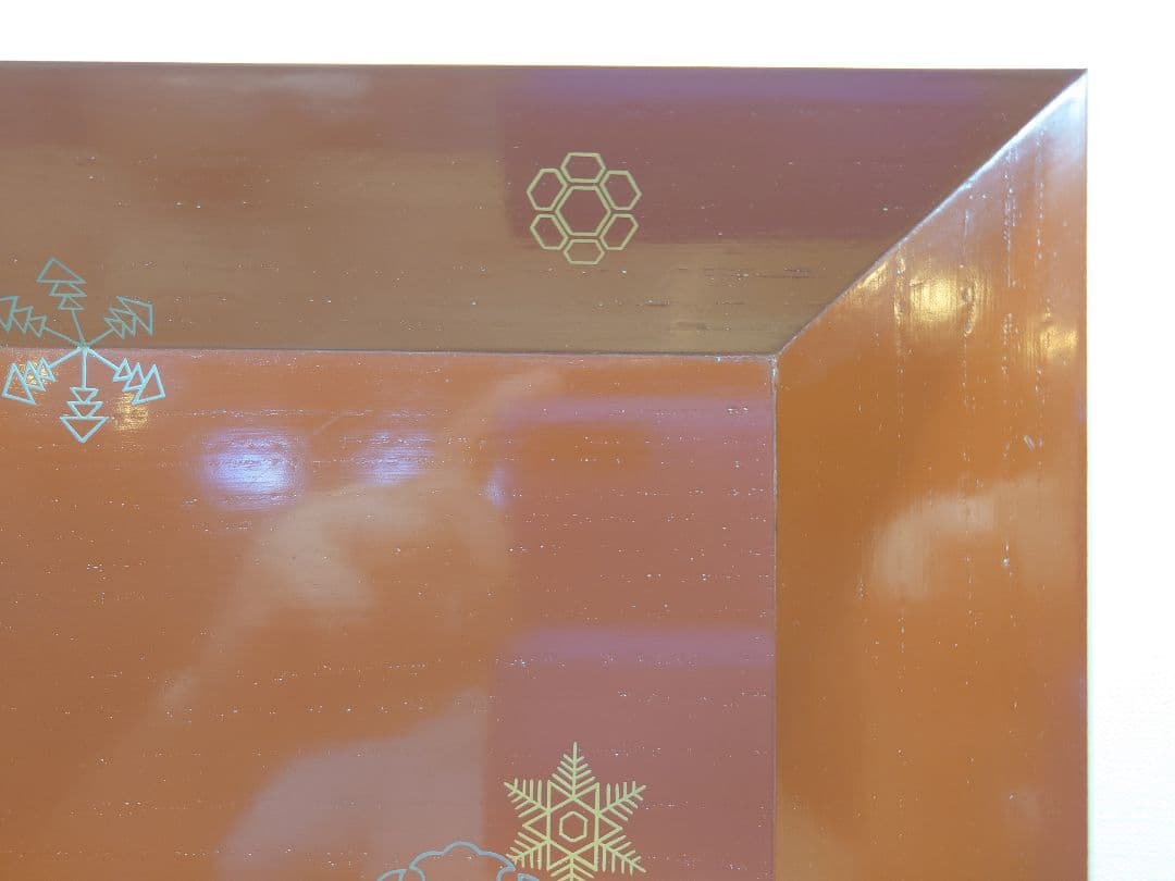 送料込【逢絢亭】茶道具 菓子器 竹張四方盆 雪花蒔絵 表千家流書付 黒田宗傳