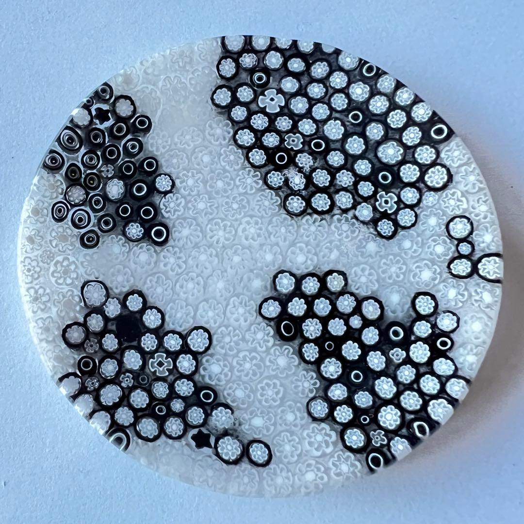 ベネチアンガラス ミルフィオリプレート　「月明かりの物語」と「牛柄」