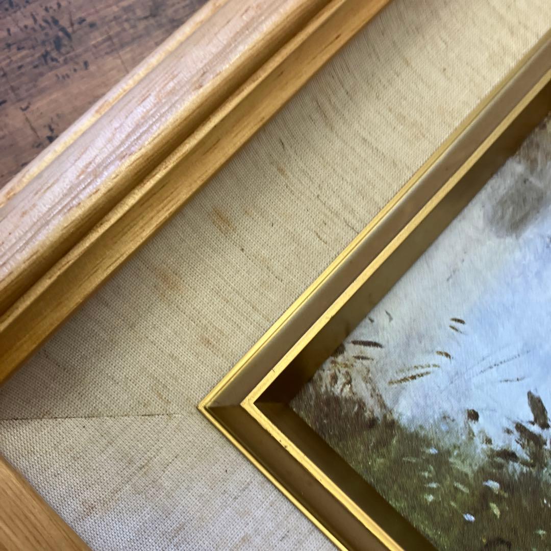 絵画 世界の名画 コロー ヴィル・ダブレー 大判 高級額装 複製画 木製フレーム