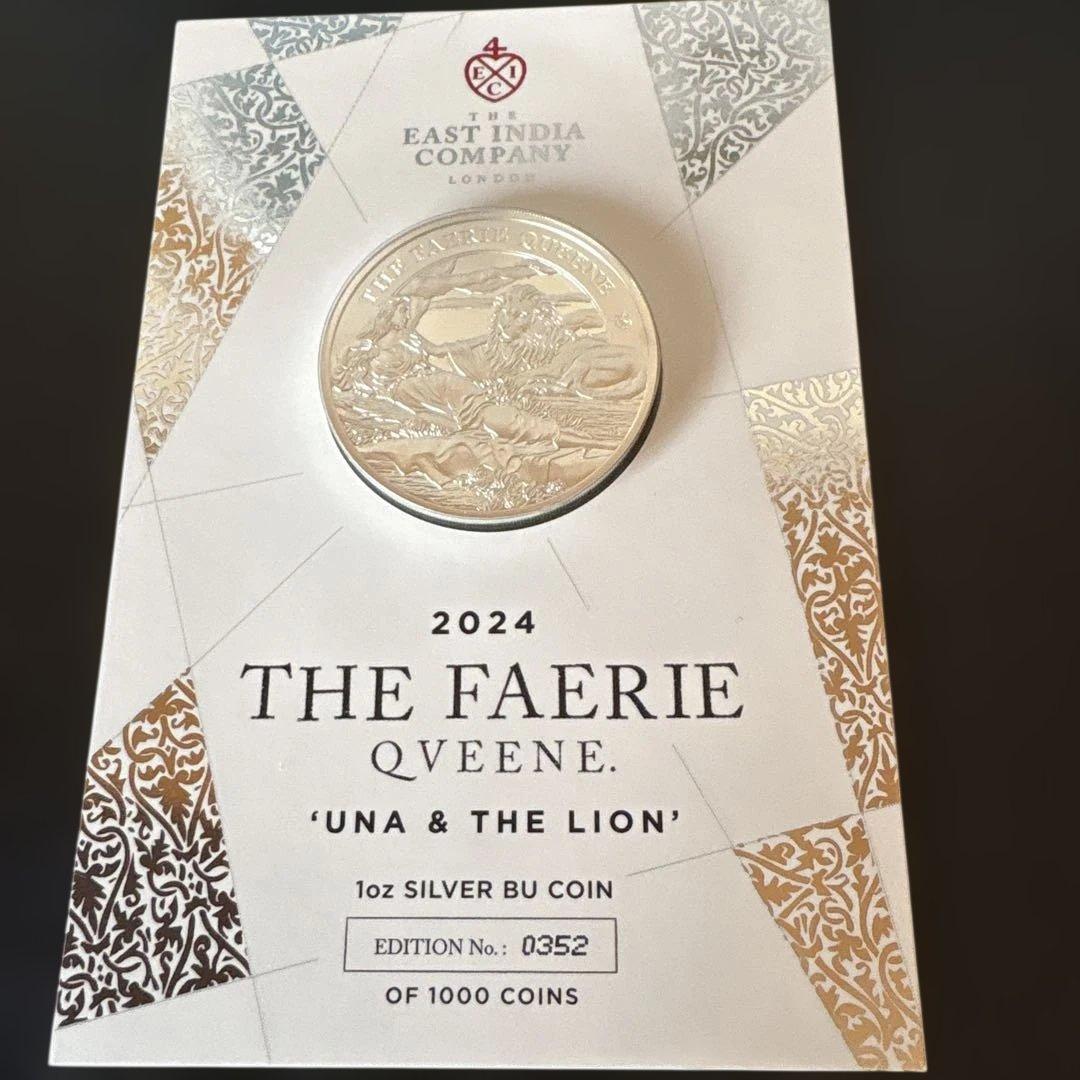 2024年 ウナとライオン 妖精の女王 1オンス銀貨 純銀 ブリスターパック入り